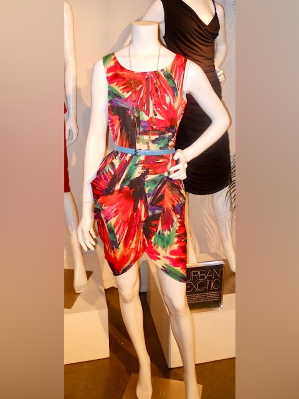 Ann Taylor Red Orange Multicolor Abstract Print Sleeveless Mini Dress 2